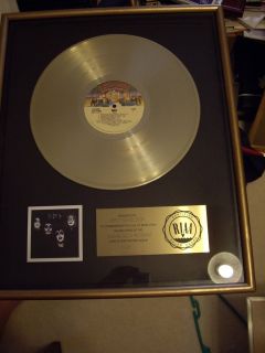 Kiss First Album RIAA Certified Gold Record