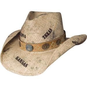 bullhide cowboy raffia straw hat route 66