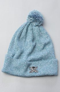 Fourstar Clothing The Pirate Pom Pom Beanie in Blue Heather