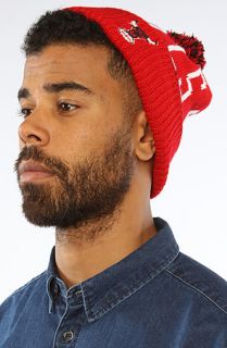 47 Brand Hats The Chicago Bulls Calgary Pom Beanie in Black Red