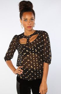 Ladakh The Grace Lurex Spot Blouse in Black White