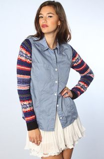 Free People The Louis Is Oxford in Chambray Combo