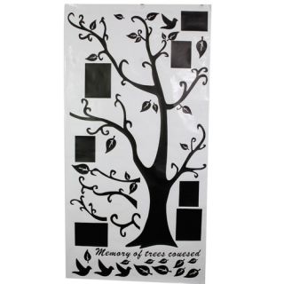 Black Tree Pattern Photo Posted Removable Wall Paper Sticker to Left