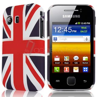 UK FLAG HARD BACK CASE COVER & SCREEN PROTECTOR FOR SAMSUNG GALAXY Y
