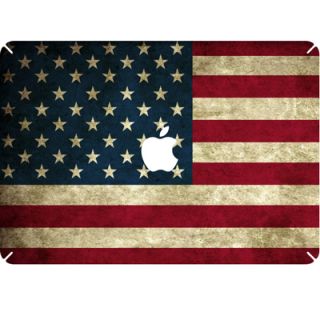 US Flag Decal Skin Sticker for Macbook White Pro Air 13 13.3 w/ Apple
