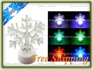Snow Flake LED Tea Light Christmas Ornament Lamp