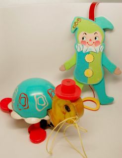 Fisher Price Vintage Toy Lot Jolly Jumping Jack Turtle