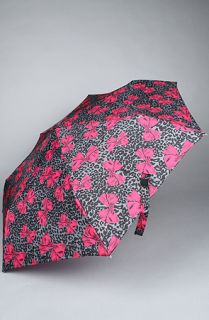 Betsey Johnson The Betseyville Cheetah Bow Umbrella in Black
