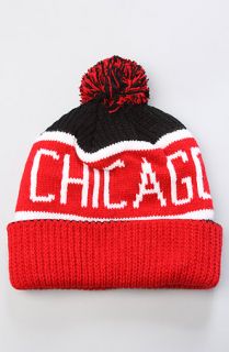 47 Brand Hats The Chicago Bulls Calgary Pom Beanie in Black Red