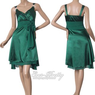 Ever Pretty Dark Green Glamorous Bowtie Sash Short Cocktail Dress