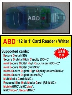Flash Memory Card Reader Writer 2GB MicroSD Card Full Sized SD Adapter