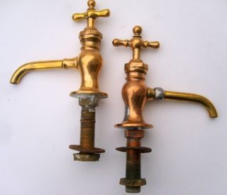 Antique JOEL HAYDEN Brass Lavatory Bathroom Faucets Lorain Ohio
