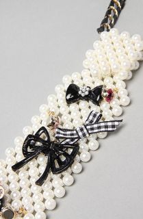 Betsey Johnson The Vintage Betsey Pearl Bow Tie Necklace  Karmaloop