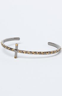 House of Harlow 1960 The Faceted Metal Cross Cuff