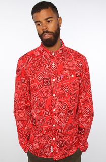 Mishka The Keep Watch Paisley Buttondown Shirt in Red