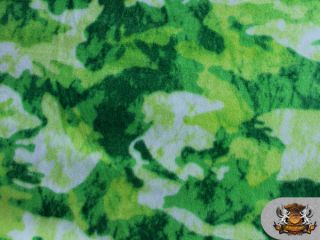 Fleece Fabric Printed *CAMOUFLAGE FOREST GREEN* / 58 Wide / BTY / N