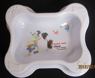  Plastic Dog Pet Cat Food Water Quadrate Bowls Feeding Dishes