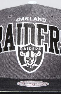 Mitchell & Ness The Oakland Raiders Arch Logo G2 Snapback Hat in Gray