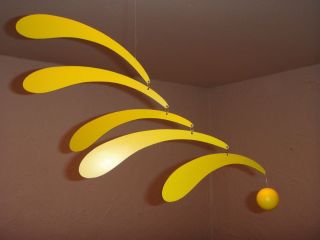 FLENSTED MOBILES FLOWING RHYTHM Yellow Hanging Baby Mobile Ex Used