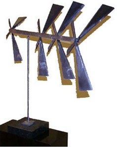 George Warren Rickey Original Signed 2X Kinetic Steel Sculpture