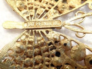 Huge Jay Feinberg Strongwater Butterfly Swarovski Crystal Brooch RARE