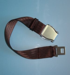 Airplane Airline Seat Belt Extension Extender in Brown
