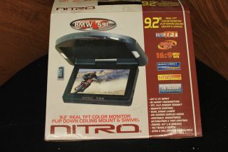 NEW BMW NITRO 9 2 FLIP DOWN CEILING MOUNT MONITOR TV LCD FOR USE W DVD
