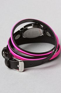 La Mer The Odyssey Layer Watch in Black and Neon Pink With Silver