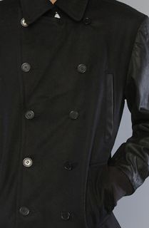 Under Two Flags The Varsity Peacoat in Black