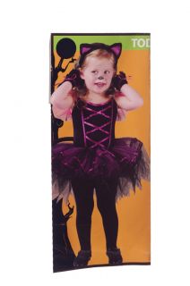 Girl Toddler Black Pink Cat Kitten Halloween Costume Ballerina Tutu