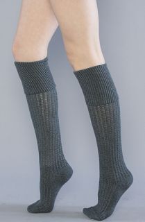 Free People The Marl Waffle Chunky Sock in Midnight and Evergreen