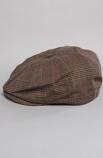 Brixton The Brood Hat in Brown Burgundy Plaid