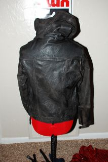  SPITALFIELDS Womens Leather Flack Jacket SZ 14 UK 12 US LARGE VESPA