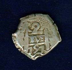 Bolivia Spanish Colonial Ferdinand VI 1757 2 Reales Silver COB Coin VF