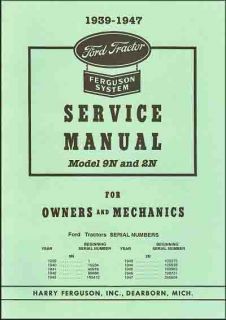 Ford Ferguson 2N 9N Repair Shop Manual 1939 1940 1991 1942 1943 1944