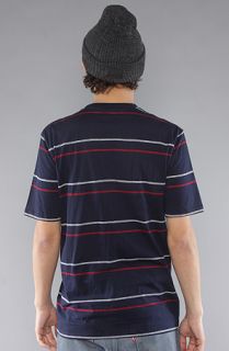 Brixton The Hilt Tee in Navy Stripe Concrete