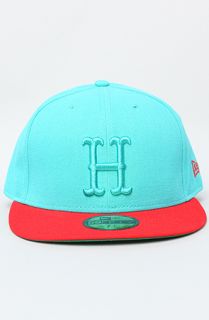 HUF The Vintage H New Era Cap in Teal Red