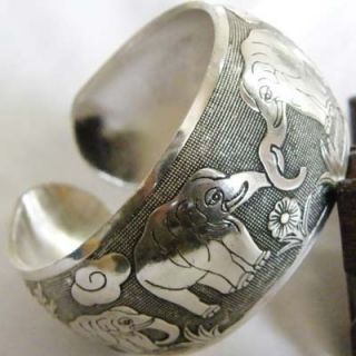 New Tibetan Tibet Silver Elephant Bangle Cuff Bracelet