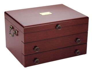 reed barton bristol 2 drawer flatware chest mahogany