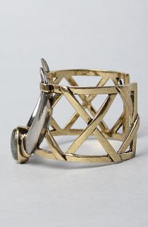 House of Harlow 1960 The Open Weave Horn Cuff with Stone  Karmaloop