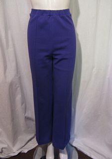 Fab VTG 60s 70s Purple Polyester Knit Wide Leg Pants PYKETTES