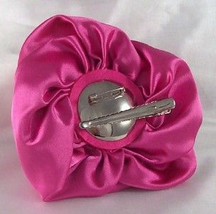 brown satin rose flower hair clip brooch corsage pin