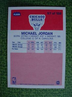 MICHAEL JORDAN ROOKIE REPRINT  1986 FLEER #57