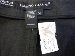 Fabrizio Gianni Straight Leg Charcoal Pants Sz 14