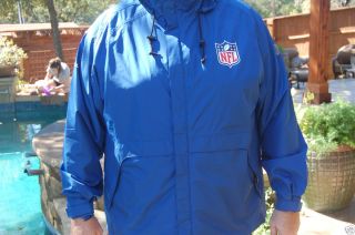 NFL Reebok On Field Equipment Rain Jacket Blue Colts NY Giants 49er