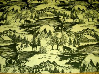 10 yd Moose Hunting Lodge Upholstery Fabric r7753