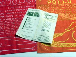 Vintage Hand Print Recipe Tea Towels by Vanda Pell Key West Fabrics