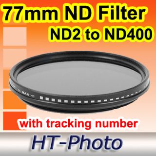 Slim 77mm Fader ND Filter Neutral Density ND2 to ND400
