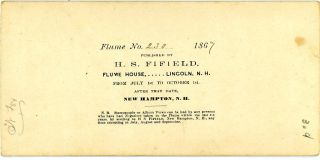Fifield Flume House Lincoln NH Stereoview 1867 Flume Tourist