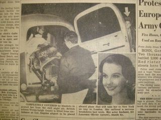 2802104WQ Vivien Leigh Nervous Breakdown March 1953 Old Newspaper